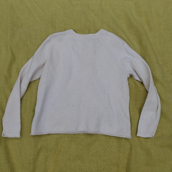 Madewell Womens Short Sweater Pullover Ivory Cream Cotton Merino Wool M/S - Picture 2 of 5